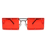 HJ3008 - Retro Rectangle Flat Top Modern Tinted Fashion Sunglasses