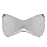 HW1008 - Futuristic Oversized Rimless Shield Wraparound Fashion Sunglasses