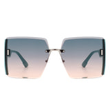 HW2029 - Square Oversize Half Frame Fashion Women Sunglasses