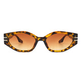 S1174 - Oval Slim Retro Narrow Vintage Cat Eye Fashion Sunglasses