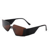 J2035 - Square Geometric Rimless Irregular Frameless Fashion Sunglasses