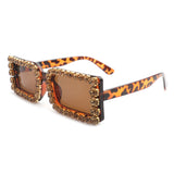 HS2020 - Rectangle Diamond Rhinestone Square Crystal Fashion Sunglasses
