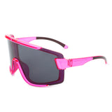 S2117 - Oversize Sporty Square Chunky Shield Sunglasses
