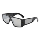 HS1047 - Square Retro Thick Frame Flat Top Rectangle Wholesale Sunglasses