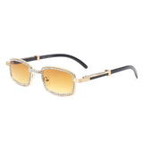 J2030 - Rectangle Retro Glitter Vintage Square Fashion Sunglasses