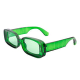 HS1100 - Rectangle Narrow Retro 90s Fashion Tinted Square Sunglasses