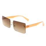 S2113 - Rectangle Retro Rimless Tinted Fashion Square Wholesale Sunglasses