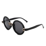HS1170 - Round Retro Gothic Rhinestone Skull Punk Party Wholesale Sunglasses