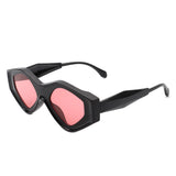 HS1119 - Geometric Triangle Irregular Bold Futuristic Fashion Sunglasses