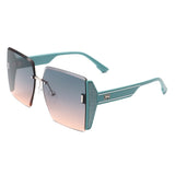 HW2029 - Square Oversize Half Frame Fashion Women Sunglasses