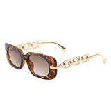 HS2110 - Square Modern Chain Link Design Fashion Chic Sunglasses