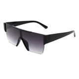HS2051 - Square Retro Flat Top Rimless Oversize Sunglasses