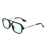 HS1099 - Retro Square Brow-Bar Fashion Aviator Style Vintage Sunglasses
