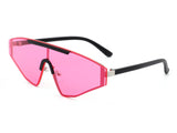 HW3005 - Geometric Flat Top Rectangle Tinted Shield Designer Fashion Sunglasses