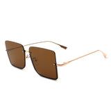 HJ2011 - Women Square Half Frame Oversize Retro Fashion Wholesale Sunglasses