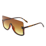 S2105 - Women Oversize Half Frame Retro Square Fashion Sunglasses