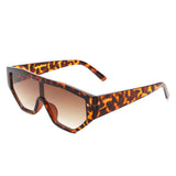 HS1136 - Geometric Square Oversize Futuristic Fashion Sunglasses