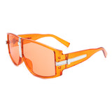 HS18050 - Retro Flat Top Oversize Curved Fashion Sunglasses
