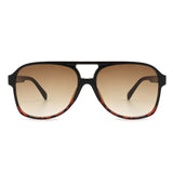 HS1085 - Retro Oversize Brow-Bar Fashion Aviator Sunglasses