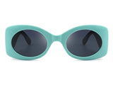 HS1031 - Retro Round Oval Thick Frame Vintage Fashion Sunglasses