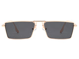 HJ2004 - Retro Metal Rectangle Slim Flat Lens Fashion Sunglasses