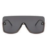 S2105 - Women Oversize Half Frame Retro Square Fashion Sunglasses