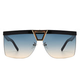 HS2132 - Oversize Half Frame Fashion Square Women wholesale Sunglasses