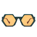 HS1209 - Geometric Round Irregular Tinted Fashion Wholesale Sunglasses