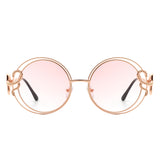 J3015 - Women Oversize Double Wire Curled Round Wholesale Sunglasses