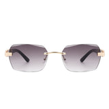 HW2020 - Rectangle Retro Rimless Tinted Fashion Square Wholesale Sunglasses