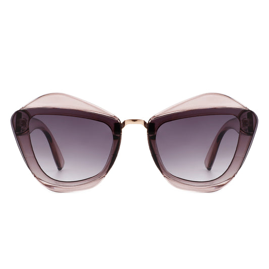 HS1138 - Women Square Fashion Irregular Cat Eye Sunglasses