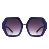 HS2124 - Women Geometric Fashion Square Hexagonal Oversize Wholesale Sunglasses