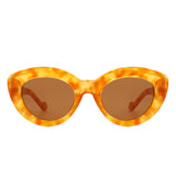 S1207 - Women Oval Fashion Round Cat Eye Sunglasses