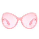 S1212 - Women Oversize Round Wraparound Fashion Wholesale Sunglasses