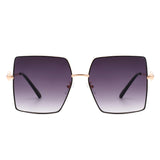HJ2030 - Square Oversize Flat Top Tinted Women Fashion Sunglasses