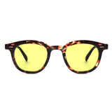 S1181-1 - Circle Retro Horn Rimmed Tinted Round Fashion Sunglasses