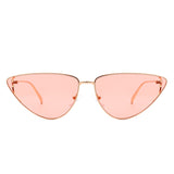 J2033 - Retro Tinted Flat Lens Fashion Cat Eye Sunglasses