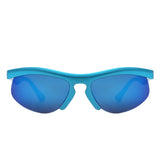 HS1184 - Rectangle Half Frame Sport Square Wholesale Sunglasses