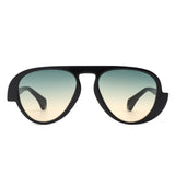 HS1207 - Futuristic Fashion Chunky Vintage Inspired Aviator Wholesale Sunglasses