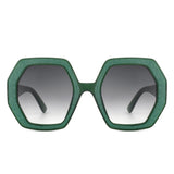 HS2093 - Women Oversize Polygonal Fashion Square Sunglasses