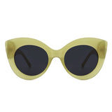 HS1062 - Women Retro Round Pearl Design Cat Eye Fashion Sunglasses