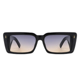 HS1219 - Rectangle Flat Top Retro Tinted Chunky Square Wholesale Sunglasses