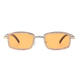 J2030 - Rectangle Retro Glitter Vintage Square Fashion Sunglasses