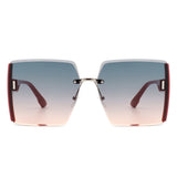HW2029 - Square Oversize Half Frame Fashion Women Sunglasses