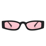 HS1191 - Rectangle Slim Retro Tinted Square Vintage Narrow Wholesale Sunglasses