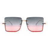 HJ2011 - Women Square Half Frame Oversize Retro Fashion Wholesale Sunglasses