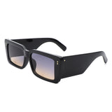 HS1219 - Rectangle Flat Top Retro Tinted Chunky Square Wholesale Sunglasses