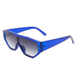 HS1136 - Geometric Square Oversize Futuristic Fashion Sunglasses