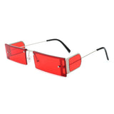 HJ3012 - Rectangle Retro Narrow Slim Flat Top Tinted Fashion Vintage Sunglasses