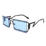 HJ3008 - Retro Rectangle Flat Top Modern Tinted Fashion Sunglasses